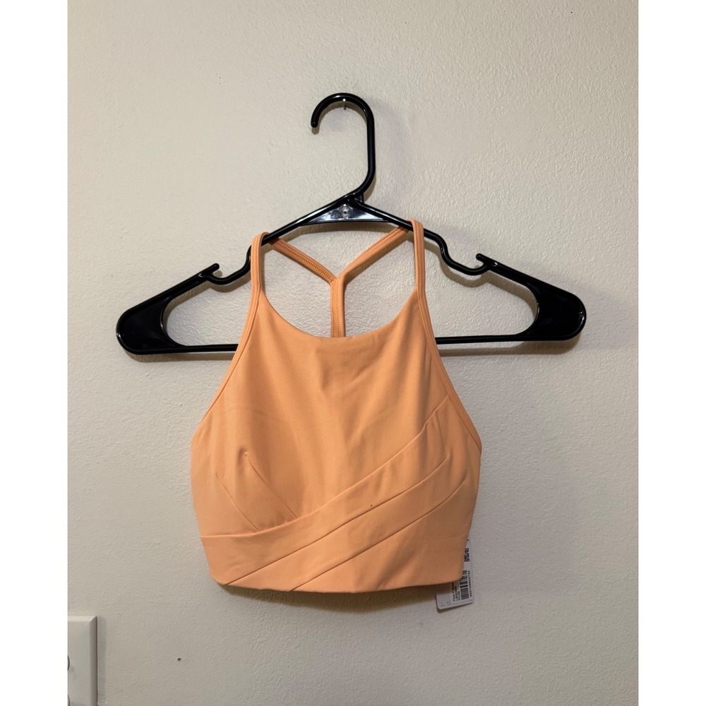 Lululemon Flow Y Wrap Front Bra Tank Peach Bellini Size 6 NWT